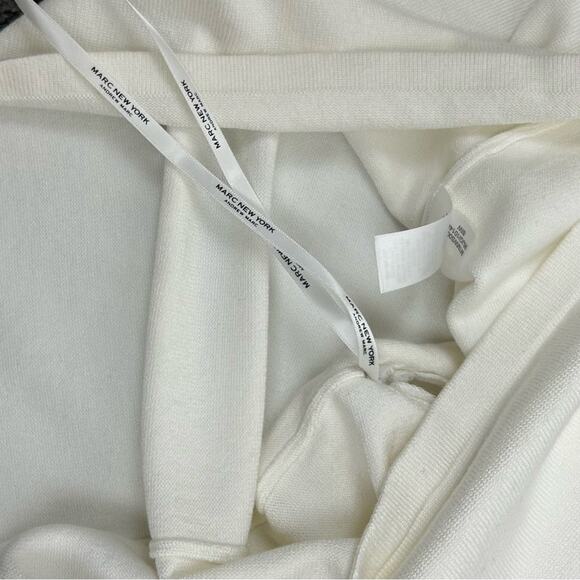 🆕 Marc NY Top Womens Size M White Knit w Tulle Pouf Ruffle Sleeves Romantic NWT - Picture 8 of 11